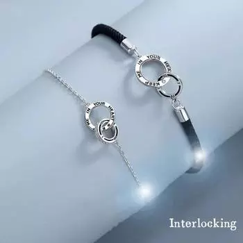 Браслет для пар с двойным кольцом, браслет ручной работы для мужчин и женщин SL—243