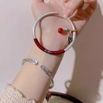 Браслет для пар Zuyin 9999, клятва Шаньмэнхай, серебряный браслет с исповедью древнего закона, детский День Бога, подарок на День святого Валентина для подруги Adjustable size