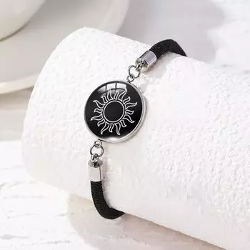 Браслет для пары из нержавеющей стали для женщин, светящаяся веревка «Солнце и Луна», очаровательная веревка для дружбы и подруги, вечерние ювелирные изделия, подарок чёрный