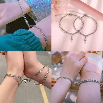 Браслет для пары с концентрическим замком, магнитный браслет «Любовь», подарок на День святого Валентина 03