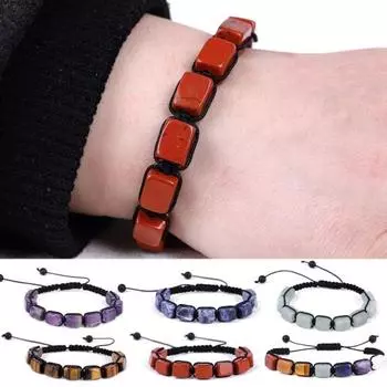 Браслет для пары, устойчивый к падениям, не выцветающий, регулируемый, нерассеянный, унисекс, бусины, завязанный тканый браслет для йоги, домашний чёрный