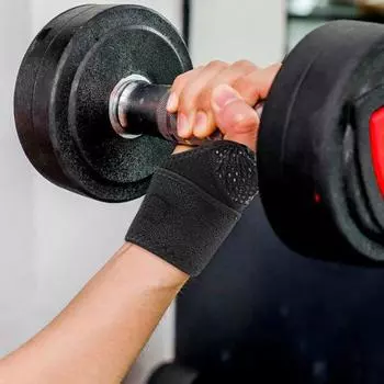 Браслет для поддержки запястья, обезболивающий браслет для фитнеса, эластичные бинты для запястья, рукав для большого пальца с силиконовыми выступами для туннельного артрита, тендинита запястья Left Hand чёрный