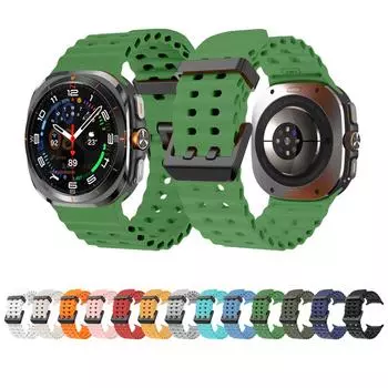 Браслет для Samsung Galaxy Watch Ultra Летний дышащий волнистый многоцветный ремешок для Galaxy Watch Ultra 47 мм ремешок для часов Galaxy watch ultra чёрный
