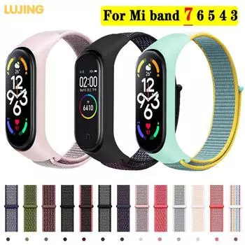 Браслет для Xiaomi Smart Band 7, нейлоновый ремешок для спортивных часов с петлей, ремень Pulse Correa Mi Band 4, браслет для Mi Band 6, 5, 4, 3, браслет For Mi band 3