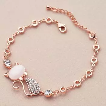 Браслет для женщин Ювелирные изделия Стильный изысканный браслет с кошачьим глазом и камнями Браслет с бриллиантами Браслет Браслет