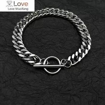 Браслет для женщин кубинская цепочка толстая мужская и женская косички титановая сталь пара ручная работа Ot голая цепочка Bundy