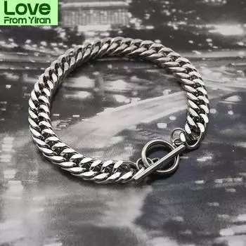 Браслет для женщин кубинская цепочка толстый браслет титановая сталь ювелирные изделия голая цепочка диско личность уличная законодательница моды