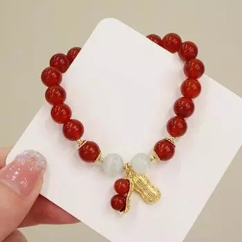 Браслет для женщин, свежий и сладкий подарок, браслет из бисера красный