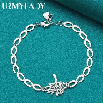 Браслет «Древо жизни» из стерлингового серебра 925 пробы для женщин, очаровательные ювелирные изделия 20cm