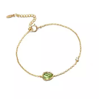 Браслет Dunli Temperament из стерлингового серебра S925, простой браслет с кристаллами энергии и драгоценными камнями, доступно несколько цветов 20CM