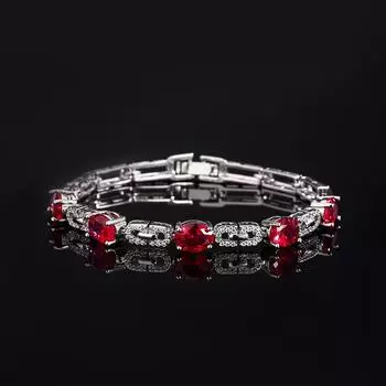 Браслет Fashion Treasure Браслет Pink Ruby Emerald High Источник ювелирных изделий розовый