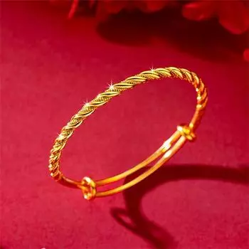 Браслет Fried Dough Twists Женский позолоченный браслет пуш-пул золотой