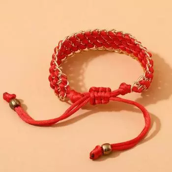 Браслет Геометрический художественный красный плетеный дизайн Браслет для пары для украшения