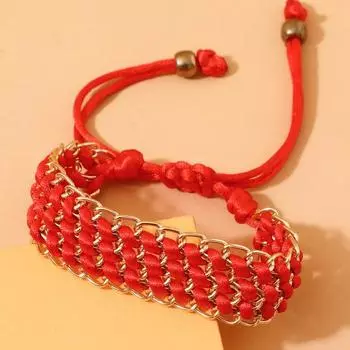 Браслет Геометрический художественный красный плетеный дизайн Браслет для пары для украшения