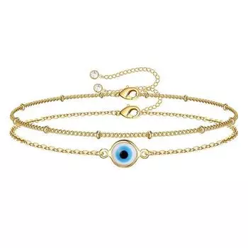 Браслет «Глаз дьявола», простой регулируемый двухслойный браслет, женские модные украшения, ручные украшения, подарок 1Pc серебряный