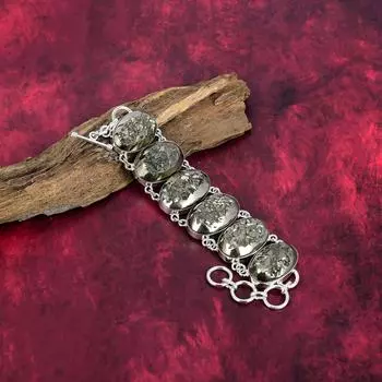 Браслет Golden Pyrite Druzy с драгоценными камнями, браслет ручной работы из чистого серебра 925 пробы, ювелирные изделия последнего дизайна Adjustable With 8 Inches золотистый