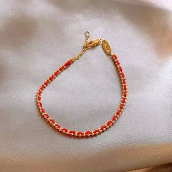 Браслет Golicc Gold Twist Weave для женщин, легкая роскошь, изысканный, 2025, новый, ремешок, браслет из аллювиального золота Braided red rope