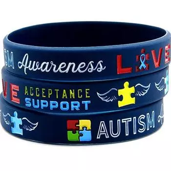 Браслет-головоломка с кусочком головоломки для осведомленности об аутизме Мягкий силиконовый медицинский предупреждающий браслет