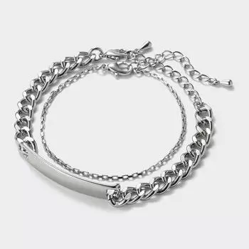 Браслет Gu By Uniqlo Metal Plate 2p 85 SILVER/ONE SIZE