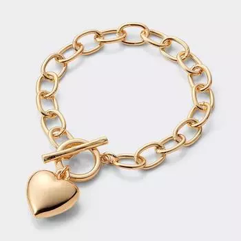 Браслет GU by Uniqlo с сердечками 85 SILVER/ONE SIZE