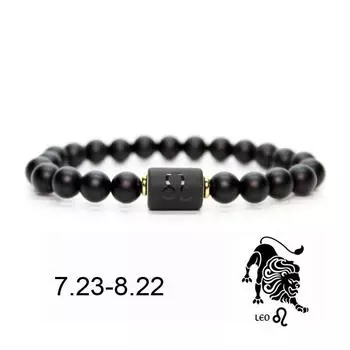 Браслет Hombre Jewellery Stone Пара бусин 12 созвездий Агат Masculina Унисекс Натуральные бусины 01 Leo