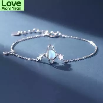 Браслет и браслет с кисточками из лунного камня и планеты в виде звезды для женщин и девочек, ювелирные изделия для вечеринок Sl171