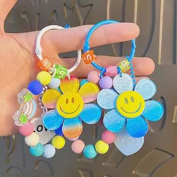 Браслет и брелок с разноцветными бусинами в виде подсолнуха для женщин Single OPP Bag