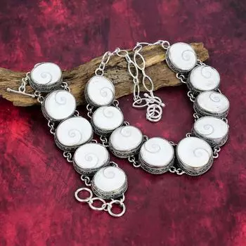 Браслет и ожерелье из твердого серебра 925 пробы Shiva Eye, комплект натуральных украшений ручной работы для нее, красивые драгоценные камни новейшего дизайна ювелирных изделий для женщин Adjustable With 8 -18 белый