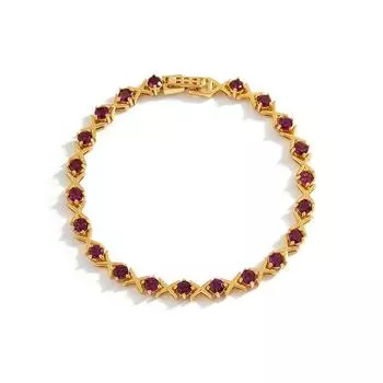 Браслет Intersect, новый дизайн, натуральный гранат, стерлинговое серебро 925 пробы, желтый, элегантный подарок на помолвку на годовщину для женщин 19.5cm жёлтый