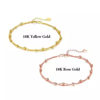 Браслет из 18-каратного золота, однотонный, регулируемый, женский, модный, индивидуальный, простой, ювелирный