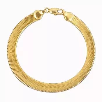 Браслет из 24-каратного золота, цепочка из змеиной кости, позолоченный браслет. Браслет из лезвия из 18-каратного золота, браслет 10 мм, 21 см. 21cm