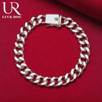 Браслет из 8 цепочек из стерлингового серебра 925 пробы Модные свадебные украшения 20CM