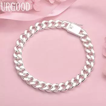 Браслет из 8 цепочек из стерлингового серебра 925 пробы, модные свадебные украшения 20CM