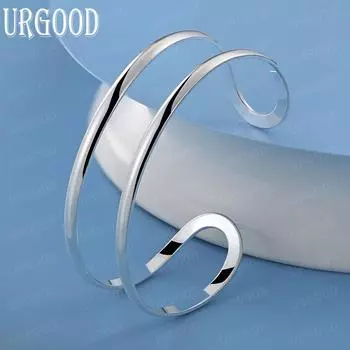 Браслет из 925 стерлингового серебра с двойной круглой проволокой, модные свадебные украшения 62MM