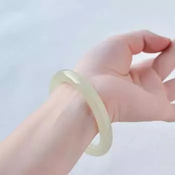 Браслет из афганского нефрита, модный простой браслет из синего и белого нефрита для женщин 52mm