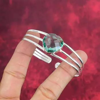 Браслет из акваапатита, браслет из стерлингового серебра 925 пробы, ювелирные изделия ручной работы с драгоценными камнями, подарки для жены, совершенно новый браслет Adjustable синий