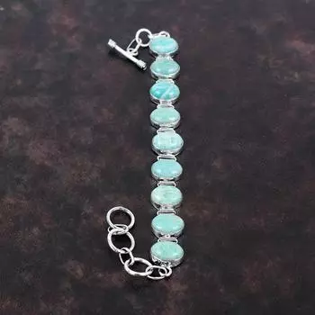 Браслет из амазонита, браслет из стерлингового серебра 925 пробы, ювелирные изделия из драгоценных камней, регулируемый браслет-цепочка, серебряные украшения ручной работы, элегантный браслет для подарка Adjustable