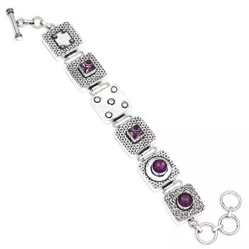 Браслет из аметистового кварца в этническом стиле 7-8 дюймов