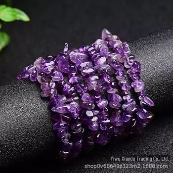 Браслет из аметистового щебня 5-8 мм, браслет из натурального кристалла, горячая трансграничная распродажа all natural аметист