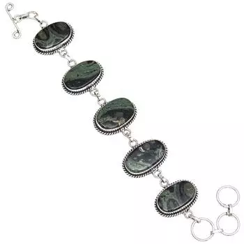 Браслет из этнического серебра ручной работы с драгоценными камнями Star Galaxi 7-8 дюймов