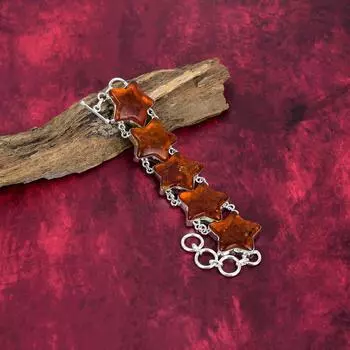 Браслет из балтийского янтаря, ювелирные изделия из драгоценных камней, регулируемый браслет-цепочка из цельного серебра 925 пробы, подарок для женщин, браслет ручной работы Adjustable with 8 inches жёлтый