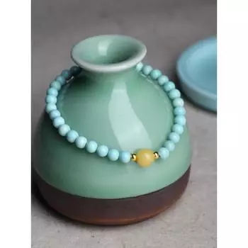 Браслет из бирюзы с браслетом из пчелиного воска