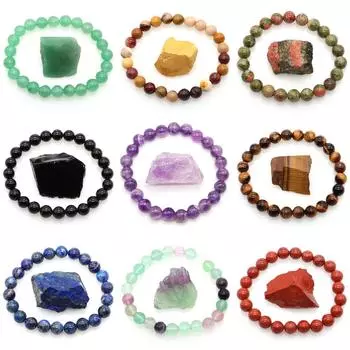 Браслет из бисера, бусины из натурального камня, черный оникс, лава, тигровый глаз, агат, кварц, целебная энергия для женщин, мужчин, йога, чакра, ювелирные изделия, подарок