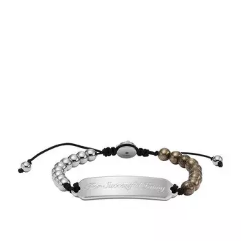 Браслет из бисера Diesel Silver Gold Pyrite DX1403931 Free Size Silver No One No Gemstones Men s & Gemstones, Size, Silver, серебряный