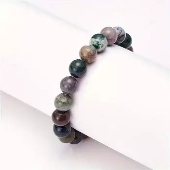 Браслет из бисера для мужчин и женщин, 1 шт., подарок на день рождения, браслет, индийский агат, индивидуальный подарок на праздник, предпочтительные аксессуары из натурального камня