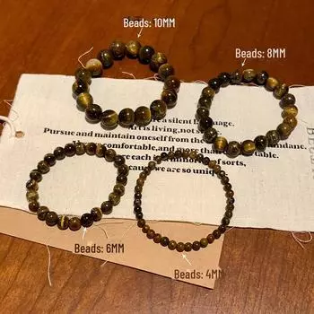 Браслет из бисера с камнем Майяра «Тигровый глаз» — роскошные женские украшения в китайском стиле 4mm кофейный