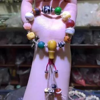 Браслет из бисера с несколькими сокровищами, односторонний браслет в этническом стиле, плетение Wenwan, женские и мужские ретро-ювелирные изделия