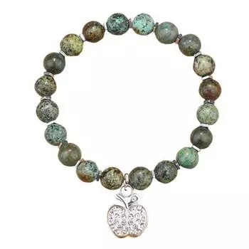 Браслет из бисера с открыткой Спасибо Цветной фруктовый шарм Эластичный женский браслет из бисера B