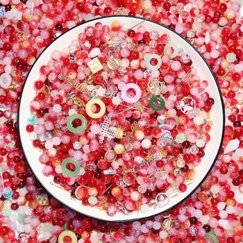 Браслет из бисера в нефритовом стиле Nezha Ao Bing, разноцветные круглые стеклянные бусины 100g with String