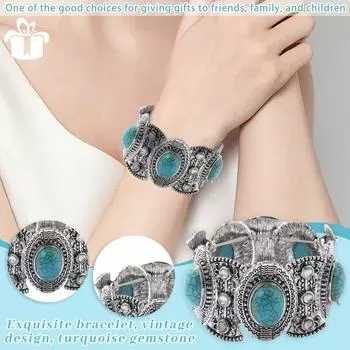 Браслет из бисера, женский комплект, этнический браслет в стиле бохо с бирюзой One Size синий